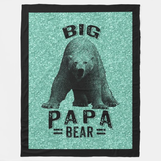 Big Papa Beer-zwart Lijst Tekst & Polar Beer Fleece Deken (Voorkant)
