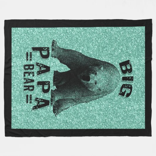 Big Papa Beer-zwart Lijst Tekst & Polar Beer Fleece Deken (Voorkant (Horizontaal))