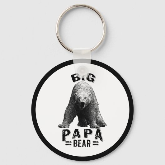 Big Papa Beer zwarte tekst & poolBeer Sleutelhanger (Voorkant)