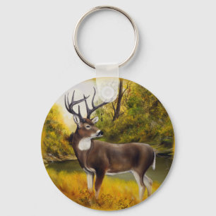 Big Papa Deer staat in grove sleutelhanger