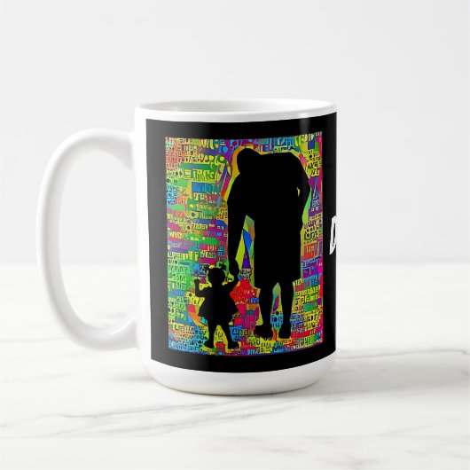 Big Papa en Baby leren silhouette Koffiemok (Links)