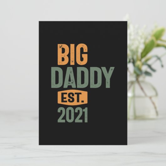 Big Papa Est 2021 | vader opa Gift Bedankkaart (Staand voorkant)