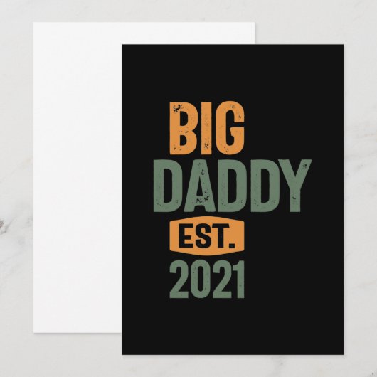 Big Papa Est 2021 | vader opa Gift Bedankkaart (Voorkant / Achterkant)