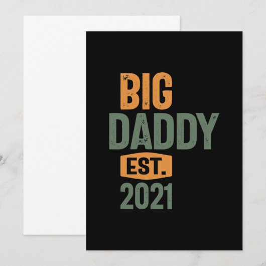 Big Papa Est 2021 | vader opa Gift Kaart (Voorkant / Achterkant)