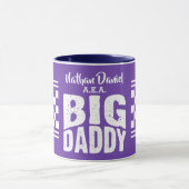 Big Papa met Jouw naam in White Text op Paars Mok (Midden)