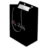 Big papa met Red Heart middelgrote Gift Bag Medium Cadeauzakje (Achterkant Gekanteld)