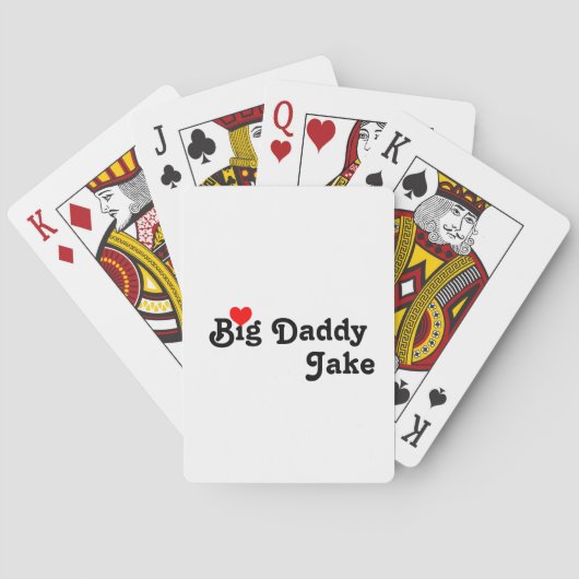 Big papa met Red Heart-speelkaarten Pokerkaarten (Achterkant)
