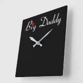 Big papa met Red Heart Vierkante Klok (Hoek)