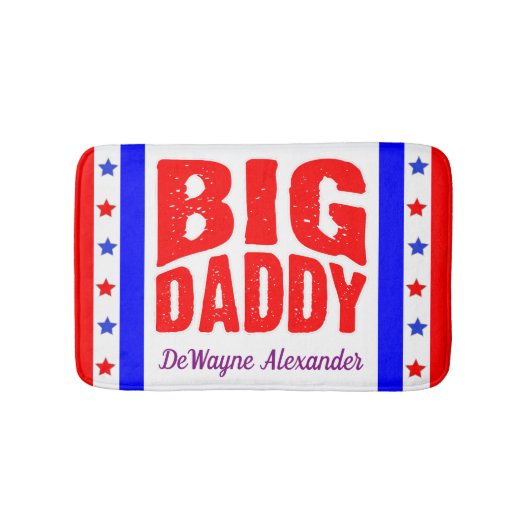 Big papa Stars en Stripes met Jouw naam Badmat (Voorkant)
