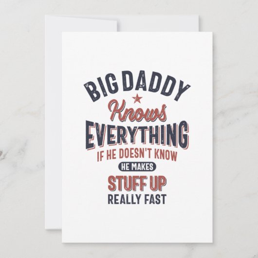 Big Papa weet alles | vader opa Kaart (Voorkant)