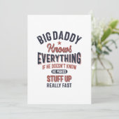 Big Papa weet alles | vader opa Kaart (Staand voorkant)
