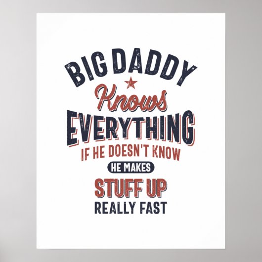 Big Papa weet alles | vader opa Poster (Voorkant)