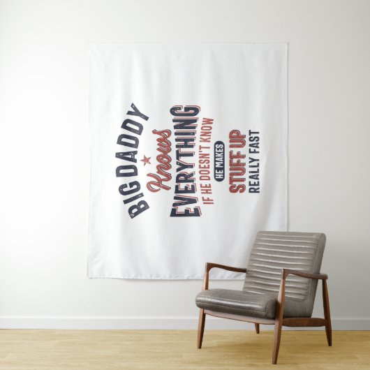 Big Papa weet alles | vader opa Wandkleed (In situ)