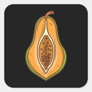 Big Papaya Costume Cute Easy Halloween Cosplay Vierkante Sticker