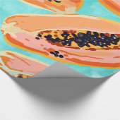 Big Papaya Waterverf schilderen, tropische vruchte Cadeaupapier (Hoek)