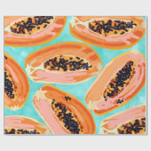 Big Papaya Waterverf schilderen, tropische vruchte Cadeaupapier (Vlak)