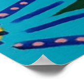 Big Pastel Flowers op Black Poster (Hoek)