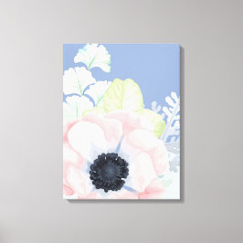 Big Pastel Pink Flower Canvas afdrukken