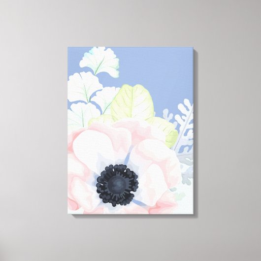 Big Pastel Pink Flower Canvas afdrukken (Voorkant)