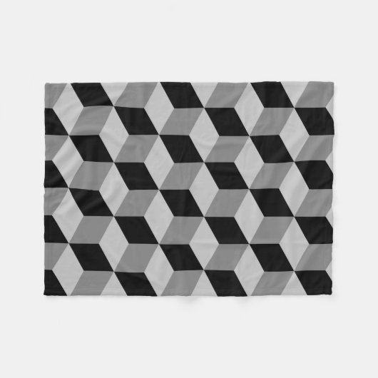 Big Pattern Black & Grays Fleece Deken (Voorkant (Horizontaal))