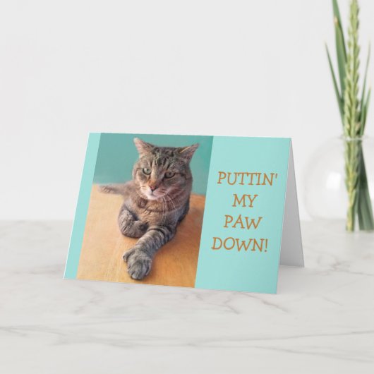 Big Paw Cat Birthday Kaart (Voorkant)