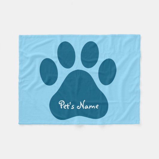 Big Paw Print gepersonaliseerde hondendekens Fleece Deken (Voorkant (Horizontaal))