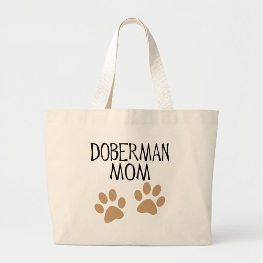 Big Paws Doberman mama Grote Tote Bag (Voorkant)
