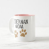 Big Paws Doberman mama Tweekleurige Koffiemok (Voorkant links)