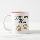 Big Paws Doberman mama Tweekleurige Koffiemok (Links)