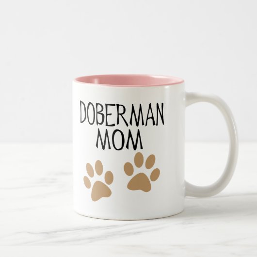 Big Paws Doberman mama Tweekleurige Koffiemok (Rechts)