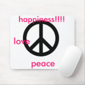 big_peace_symbool, liefde, vrede, geluk!!!! muismat (Met muis)