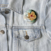 Big Peach Hibiscus Ronde Button 5,7 Cm (In situ)