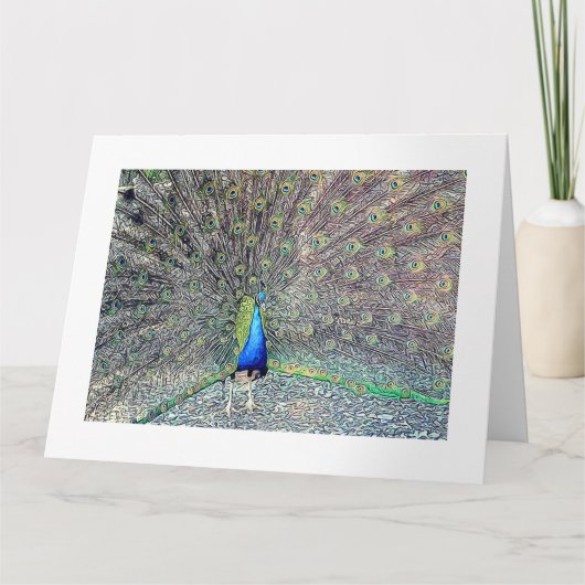 Big Peacock Wenskaart Kaart (Voorkant)