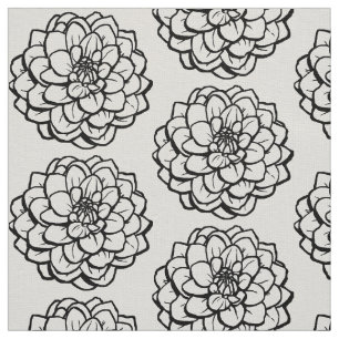 Big Pen en Ink Dahlia - Zwart op wit Stof