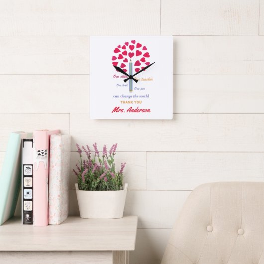 Big Pencil boom/lerarenwaardering Vierkante Klok (Leeskamer)