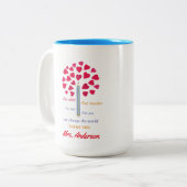 Big Pencil tree / Teacher Appreciation Two-Tone Co Tweekleurige Koffiemok (Voorkant links)