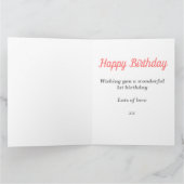 Big Penguin Happy 1st Birthday roze kaart (Binnen)