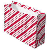 Big Peppermint Striped Gift Bag Groot Cadeauzakje (Voorkant Gekanteld)