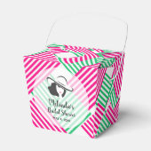 Big Pet Derby Lady Hot Pink Green Stripes 2" Bedankdoosjes (Voorkant Zijde)