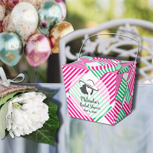 Big Pet Derby Lady Hot Pink Green Stripes 2" Bedankdoosjes