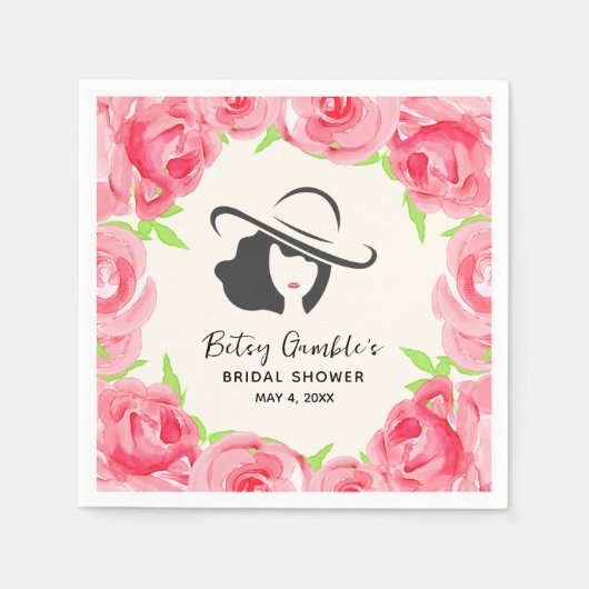 Big Pet Lady Rozen Derby Vrijgezellenfeest Servet (Voorkant)