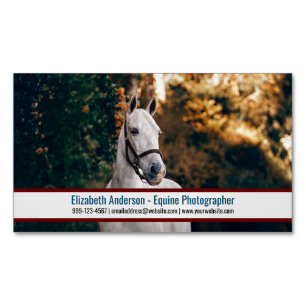 Big Photo Equine Photographer Visitekaartje Magnet Magnetisch Visitekaartje