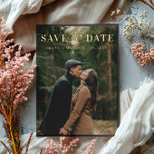 Big Photo Folie Save the Date Gold Folie Uitnodiging Briefkaart