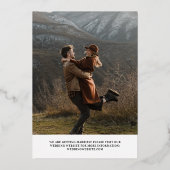 Big Photo Gold Foil Save the Date Folie Uitnodiging (Achterkant)