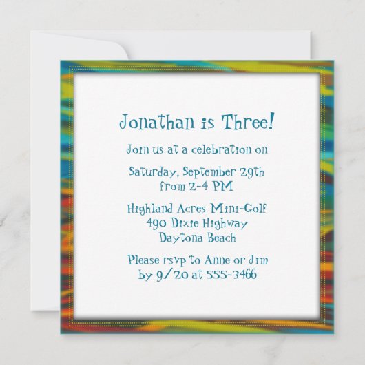 Big Photo Little Boy's Birthday Party Invitation Kaart (Achterkant)