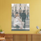 Big Photo Wedding Gift Script Calligraphy Vows Canvas Afdruk (Insitu (Woonkamer))