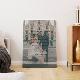 Big Photo Wedding Gift Script Calligraphy Vows Canvas Afdruk
