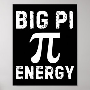 Big Pi Energy Funny Pi Day Wiskunde 3.14 Spiral Pi Poster