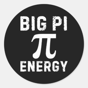Big Pi Energy Funny Pi Day Wiskunde 3.14 Spiral Pi Ronde Sticker