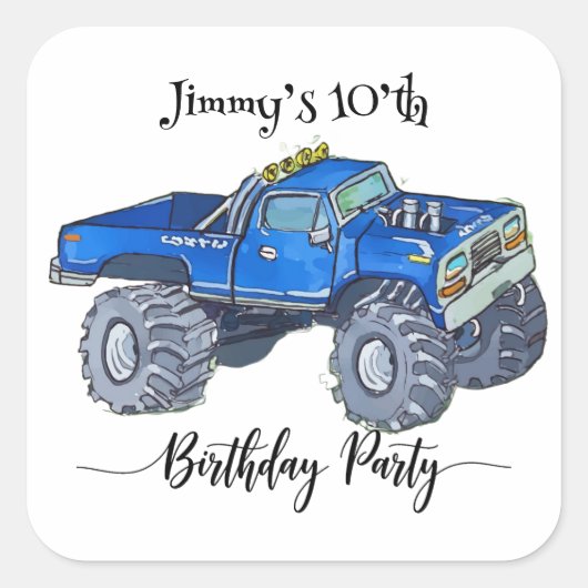 Big pickup truck vierkante sticker (Voorkant)